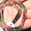 AAA quality Multi tourmaline Micro Faceted Rondelle 13 inch strand 3 - 3.5mm approx
